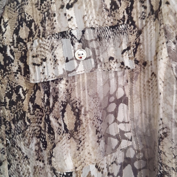 Sara Michelle  Sparkly Sheer Blouse  Sz PM - Picture 4 of 8